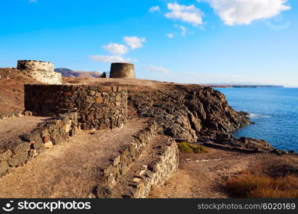 El Cotillo Toston tower castle in Fuerteventura at Canary Islands of Spain