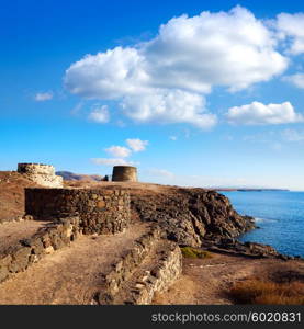 El Cotillo Toston tower castle in Fuerteventura at Canary Islands of Spain