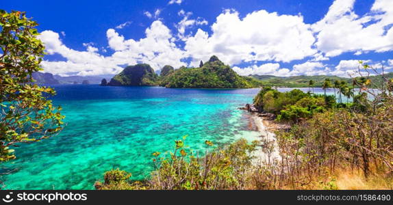 El nido islands hopping. Stunning nature and sea scenery of Palawan island. Philippines