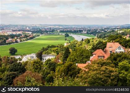 Elbe in Dresden. beautiful valley of the Elbe in Dresden