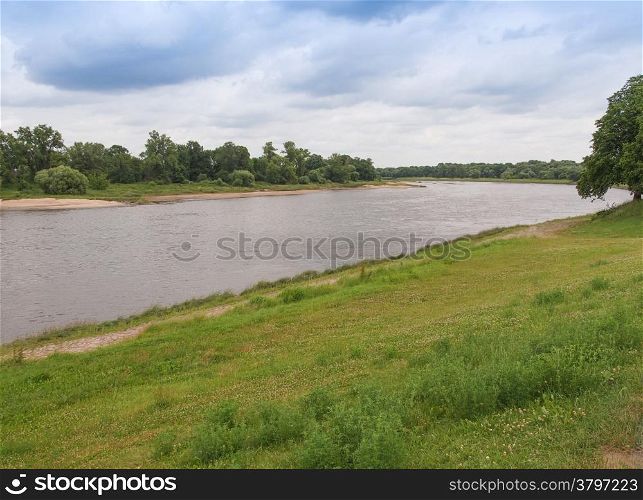 Elbe river. View of the Elbe river in Dessau near Berlin Germany