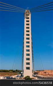 Elche Alicante Bimilenario suspension bridge over Vinalopo river Spain