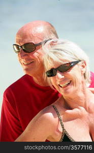 Elderly couple at the beach