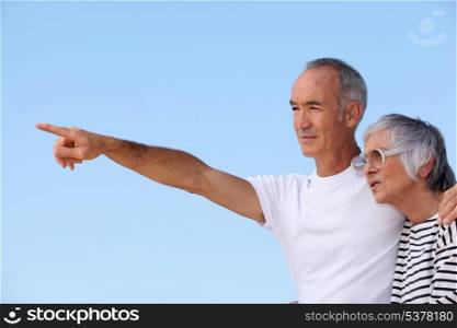 Elderly couple at the beach