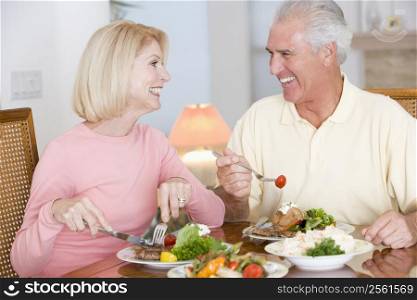 Elderly Couple Enjoying Healthy meal,mealtime Together
