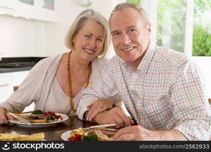 Elderly Couple Enjoying meal,mealtime Together