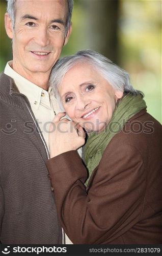 Elderly couple in park