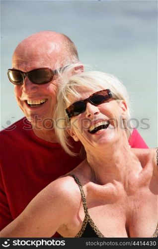 Elderly couple on holiday together