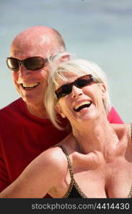 Elderly couple on holiday together