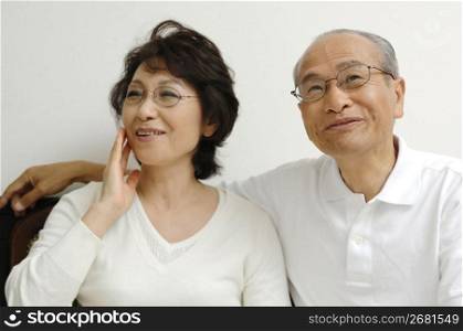 Elderly couple with good relations