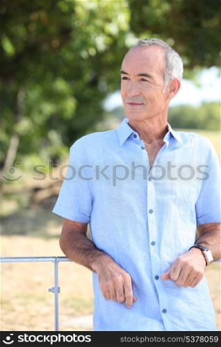 Elderly man outside