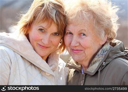 Elderly woman and her daughter