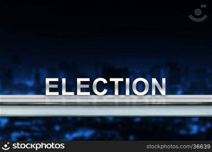 Election on metal railing with blurred background