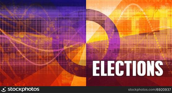 Elections Focus Concept on a Futuristic Abstract Background. Elections