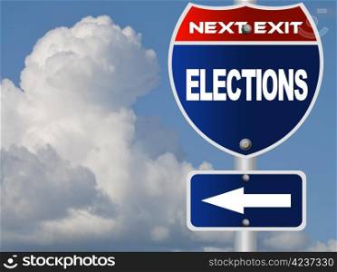Elections road sign