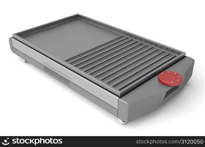 Electric barbecue grill on white background