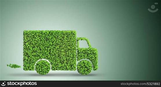 Electric car concept in green environment concept - 3d rendering