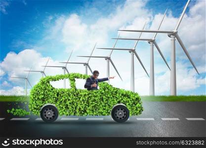 Electric car concept with windmills