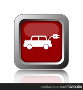 Electric car icon. Internet button on white background