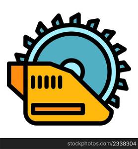 Electric circular saw icon. Outline electric circular saw vector icon color flat isolated. Electric circular saw icon color outline vector