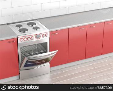 Electric cooker in the kitchen