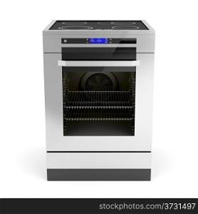 Electric cooker on white background