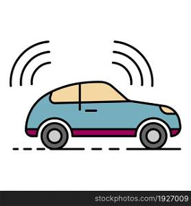Electric driverless car icon. Outline electric driverless car vector icon color flat isolated. Electric driverless car icon color outline vector