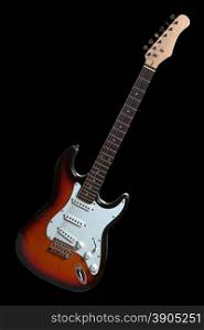 electric guitar isolated on black
