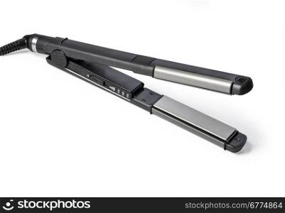 electric hair straightener isolated on white background,with clipping path