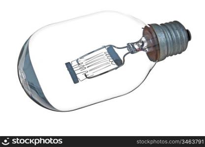 Electric incandescent lamp isolated on white background