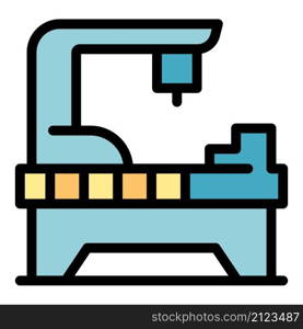 Electric lathe icon. Outline electric lathe vector icon color flat isolated. Electric lathe icon color outline vector