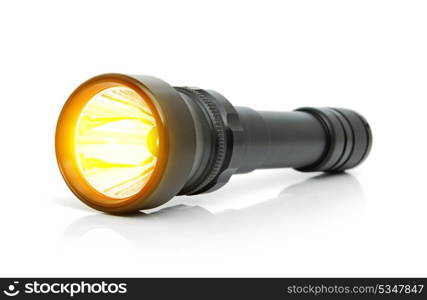 Electric LED torch isolated on a white background