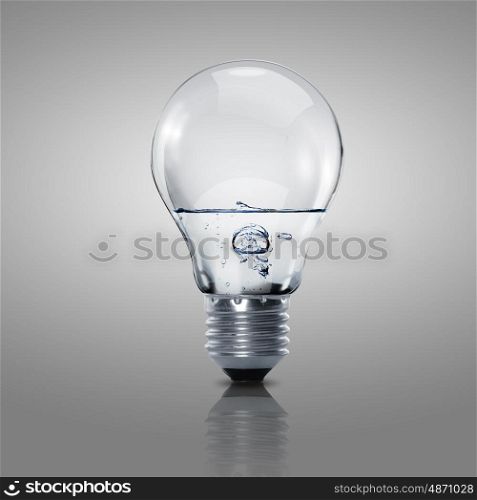 Electric light bulb with clean water. Electric light bulb with clean water inside it