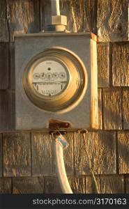 Electric Meter On A Rural Cabin