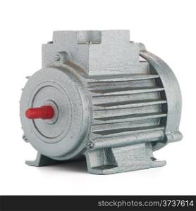 Electric motor on on white background.