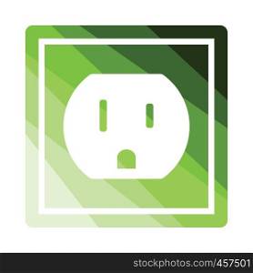 Electric outlet icon. Flat color design. Vector illustration.