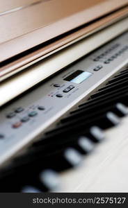 Electric piano keyboard, close-up