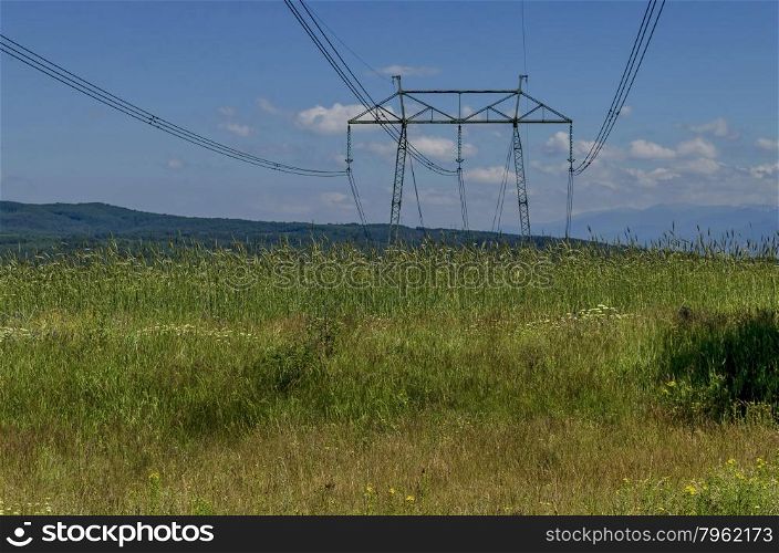 Electric power transmission line, Plana mountain, Bulgaria