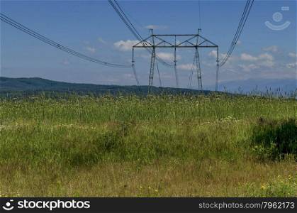 Electric power transmission line, Plana mountain, Bulgaria