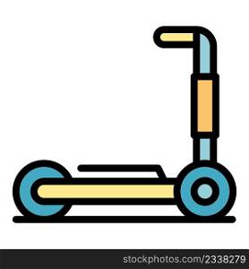 Electric scooter city icon. Outline electric scooter city vector icon color flat isolated. Electric scooter city icon color outline vector