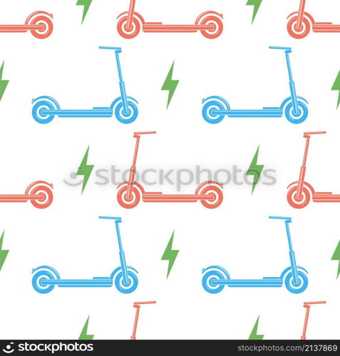 Electric Scooter Icon Isolated on White Background. Seamless Pattern.. Electric Scooter Icon Isolated on White Background. Seamless Pattern