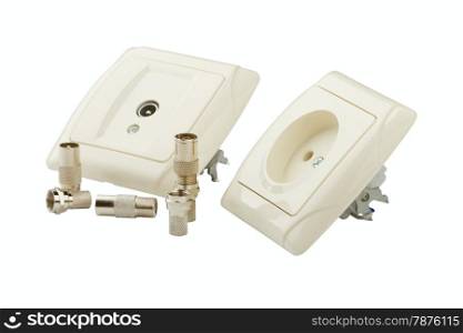 electric socket isolated on a white background