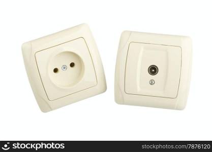 electric socket isolated on a white background