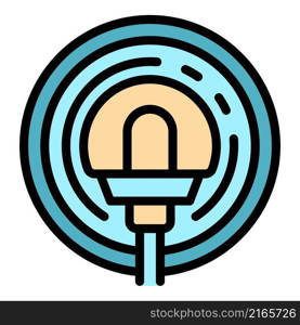 Electric street lamp icon. Outline electric street lamp vector icon color flat isolated. Electric street lamp icon color outline vector