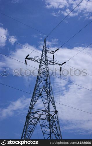 Electric Tower at the background of blue sky