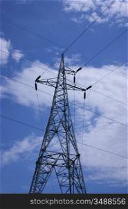 Electric Tower at the background of blue sky