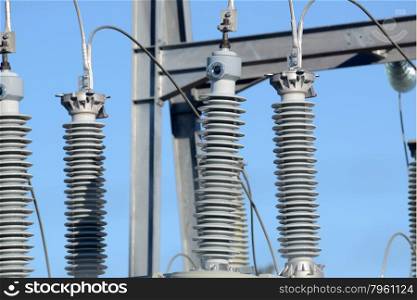 Electrical insulators at an electrical sub-station