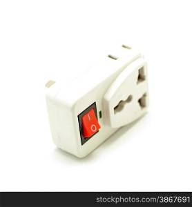 electrical plugs with switch isolated on white background