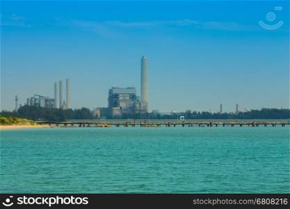 electrical power plant near the sea coat, Rayong, Thailand