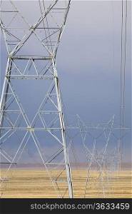 Electrical pylons in desert